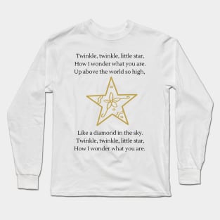 Twinkle twinkle little star nursery rhyme Long Sleeve T-Shirt